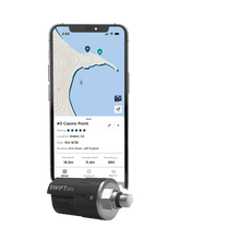 Load image into Gallery viewer, SWIFT GPS device with smartphone displaying a map application on a white background