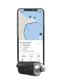 SWIFT GPS device with smartphone displaying a map application on a white background