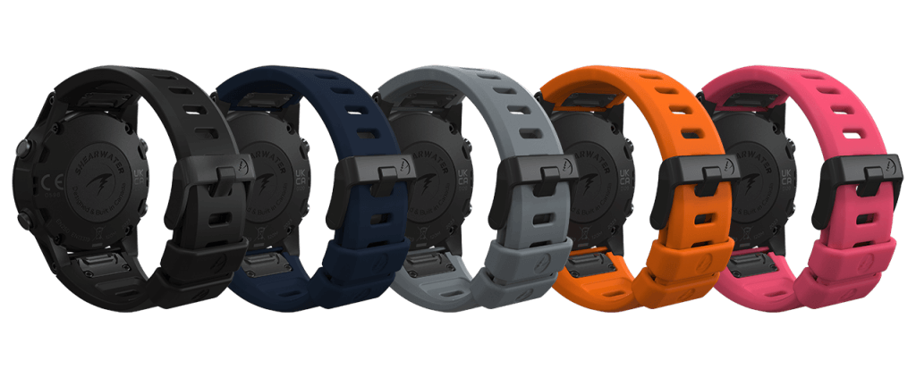 Shearwater Tern dive computer rubber straps in different colors