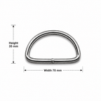 Stainless steel 2 inch scuba diving D-ring low profile 35mm height