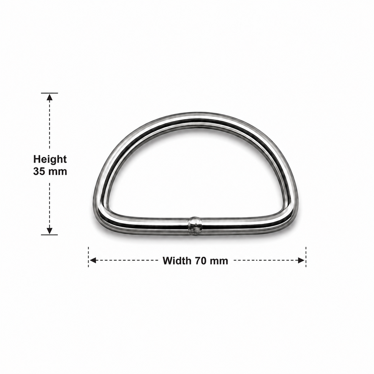 Stainless steel 2 inch scuba diving D-ring low profile 35mm height