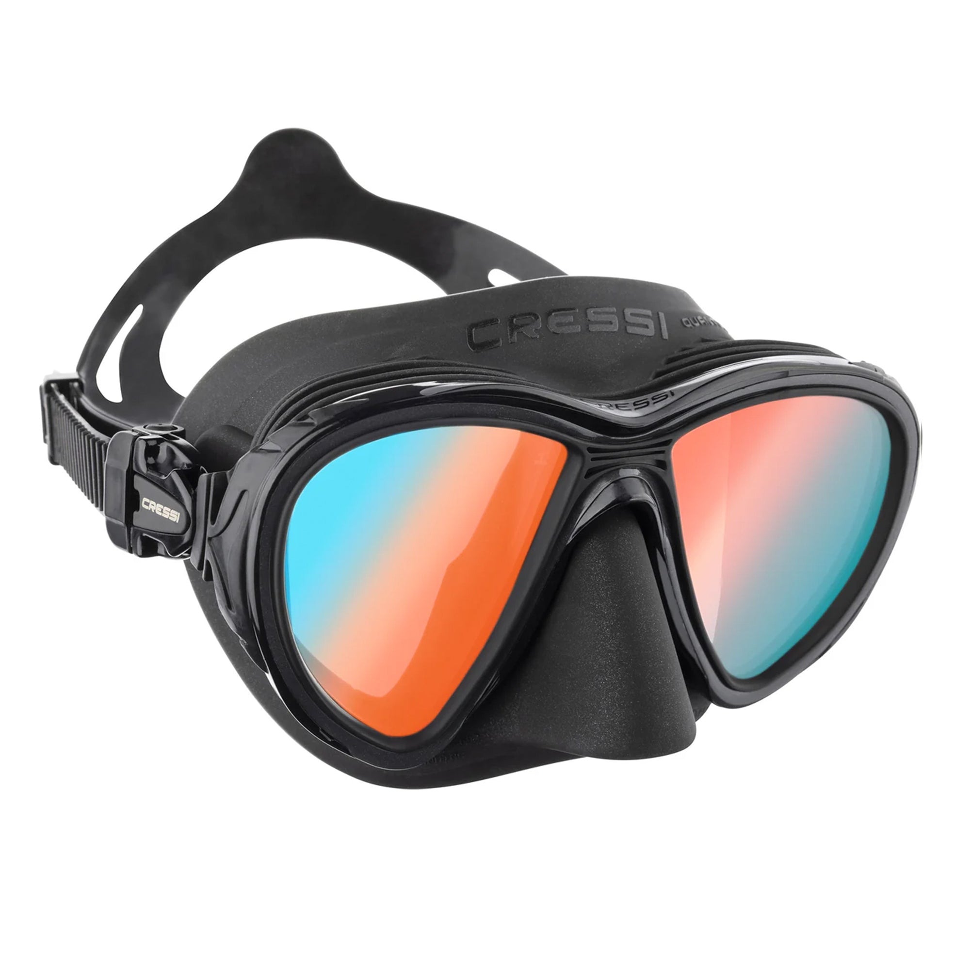 Cressi Quantum Mask (Black, Blue, Orange Lens)