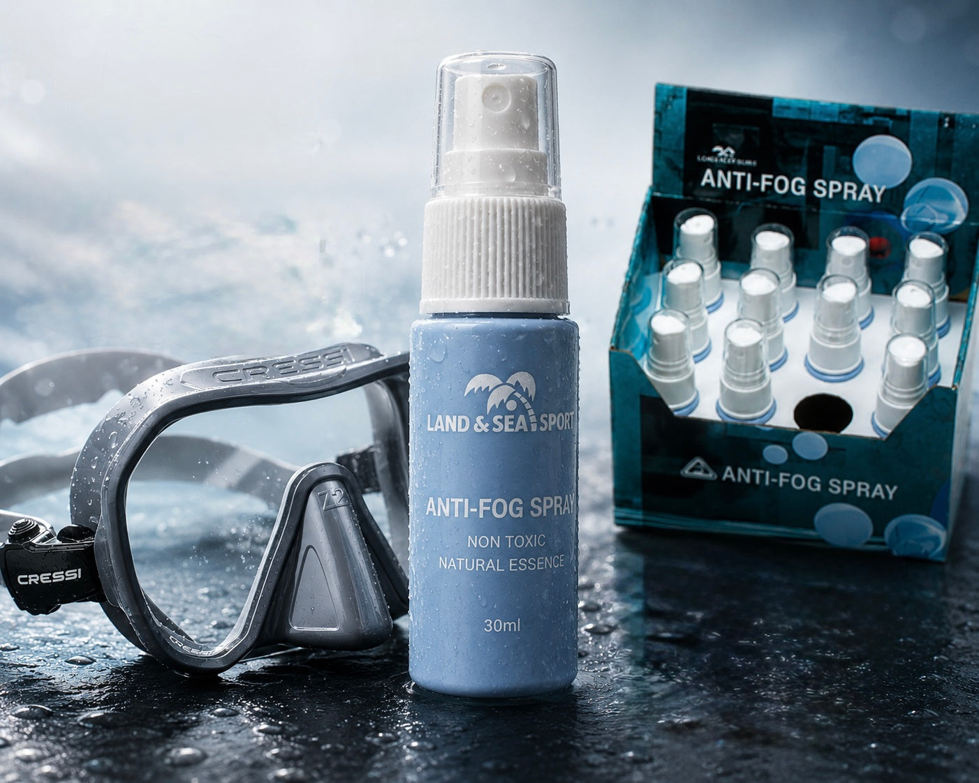 Land & Sea anti-fog spray for dive masks and swimming goggles