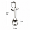 Stainless steel 92mm swivel bolt snap for scuba diving accessories