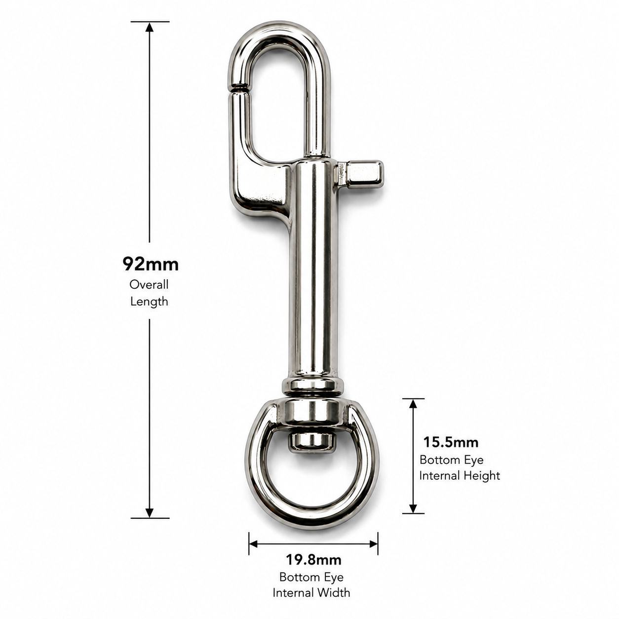 Stainless steel 92mm swivel bolt snap for scuba diving accessories
