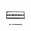 Toothed scuba belt slide for 2-inch harness webbing